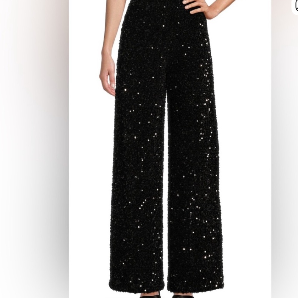 Gianni Bini Sparkling Black Wide Leg Pants